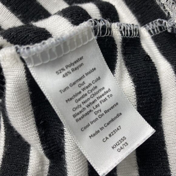 Talbots Sweater Womens Large Sequin Striped Black White Scoop Neck Top Holiday - Picture 7 of 8